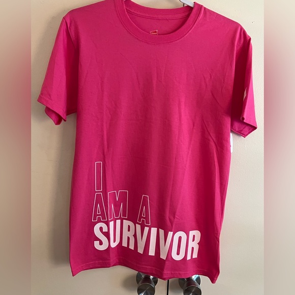 NWT Hanes “I Am A Survivor” T-shirt for Breast Cancer Awareness Month - Picture 2 of 6